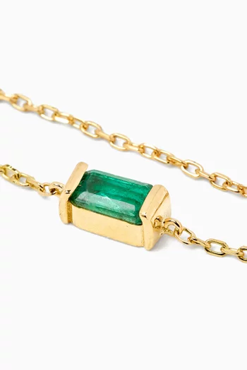 Azure Precious Stone Chain Ring in 18kt Yellow Gold