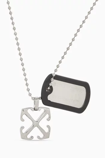 Zip Tie & Arrow Necklace in Brass