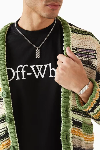 Diag Pendant Necklace in Silver-tone Brass