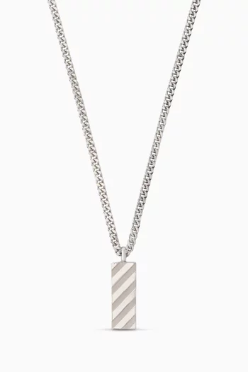 Diag Pendant Necklace in Silver-tone Brass