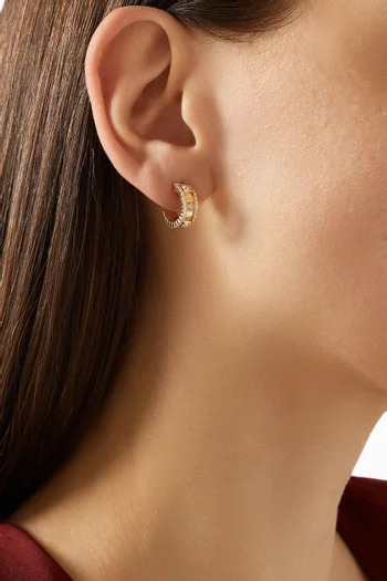 Life Full Diamond Mini Hoop Earrings in 18kt Yellow Gold