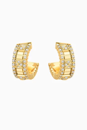 Life Full Diamond Mini Hoop Earrings in 18kt Yellow Gold