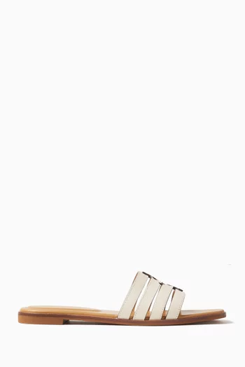 Ines Slides in Tumbled Leather