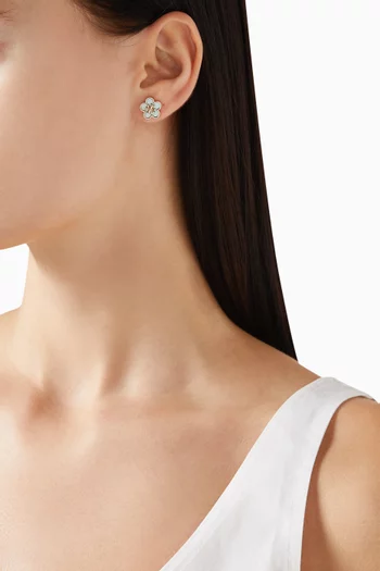 Kira Flower Stud Earrings in Gold-plated Brass