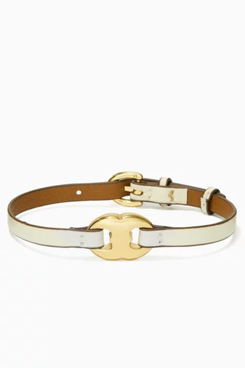 Gemini Link Bracelet in Leather