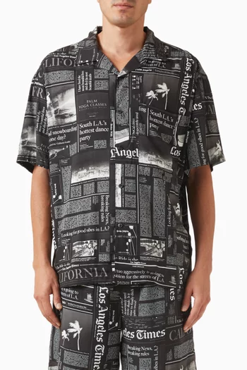 Newspaper-print Shirt in Viscose
