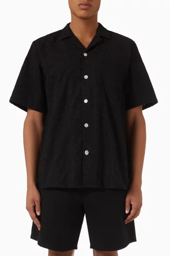 Leo Paisley Shirt in Cotton Jacquard