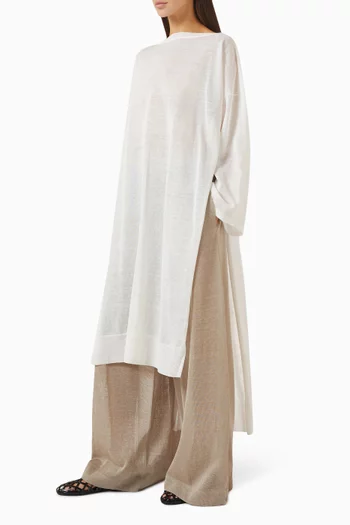 Fluid Wide-leg Pants in Linen Blend