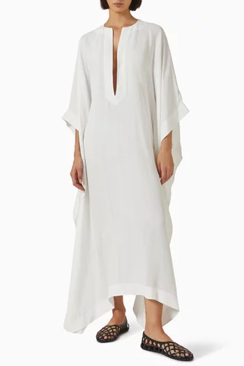 Oversized Kaftan Maxi Dress in Crepe