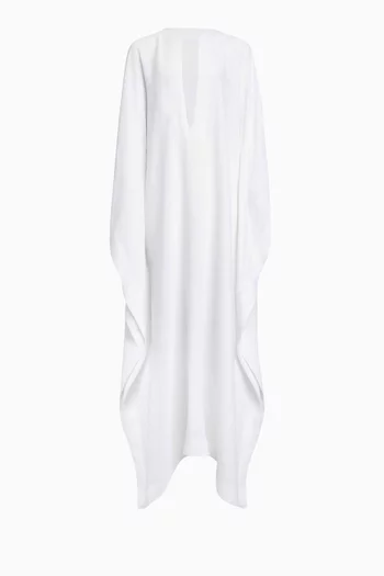 Oversized Kaftan Maxi Dress in Crepe