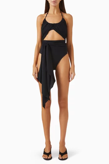 Draped One-piece Swimsuit in Jersey