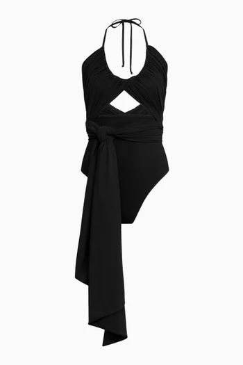 Draped One-piece Swimsuit in Jersey
