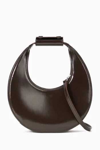Mini Moon Bag in Polished Leather