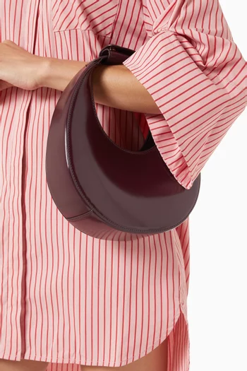 Mini Moon Bag in Polished Leather