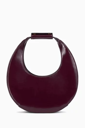 Mini Moon Bag in Polished Leather
