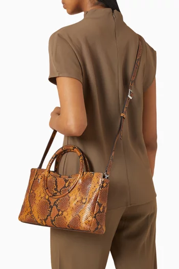 حقيبة ساتشل مود ميني جلد بنقشة جلد الأفعى