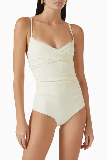 Bordeaux Full-coverage One-piece Swimsuit