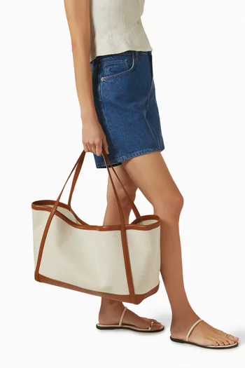 Evangeline Tote Bag in Canvas & Leather