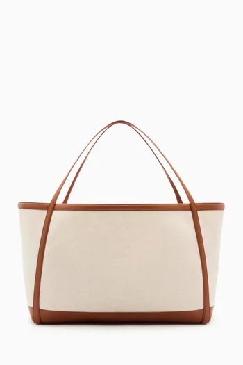 Evangeline Tote Bag in Canvas & Leather