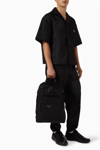 Backpack in Re-Nylon & Saffiano Leather