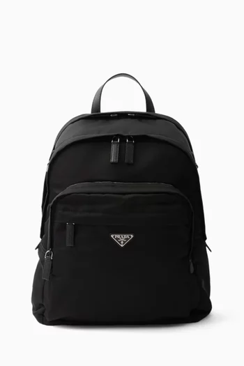 Backpack in Re-Nylon & Saffiano Leather