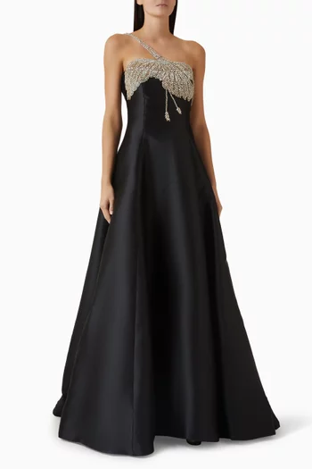 Venezia Crystal-embellished Gown in Mikado