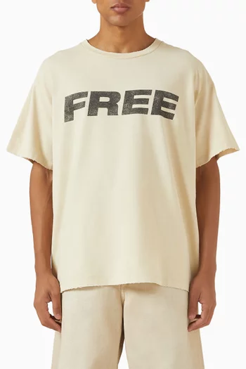 تي شيرت بطبعة Free قطن