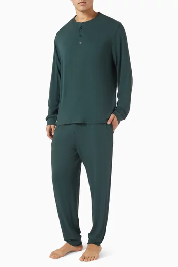 طقم بيجاما هنري بأكمام طويلة تينسيل مودال