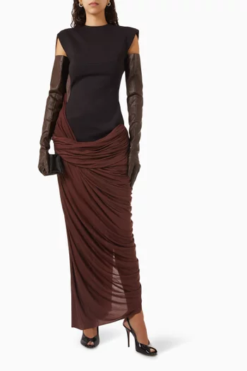 Cdam36 Dress with Gloves in Stretch Crepe Knit