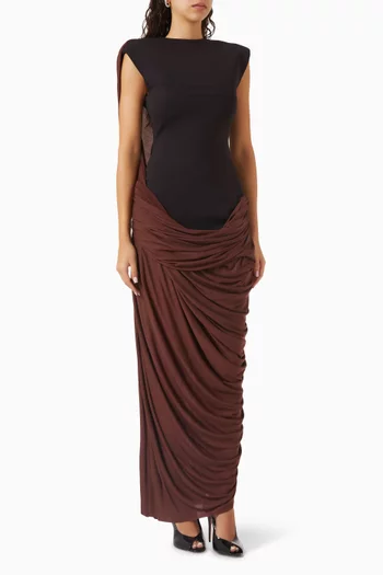 Cdam36 Dress with Gloves in Stretch Crepe Knit