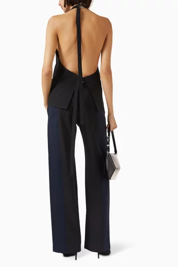 Tuxedo Vest Top in Wool-gabardine