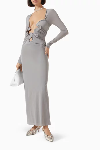 Moulded Venus Shawl Maxi Dress in Rayon-blend