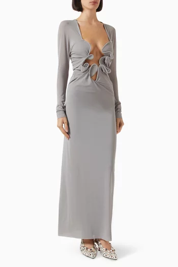 Moulded Venus Shawl Maxi Dress in Rayon-blend