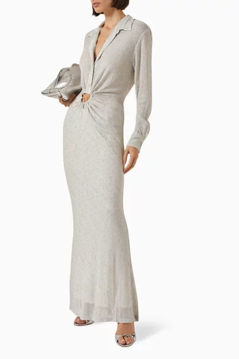 Imber Metallic Shirt Maxi Dress