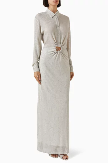 Imber Metallic Shirt Maxi Dress