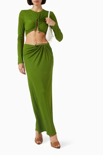 Crystal Pin Rib Cropped Top