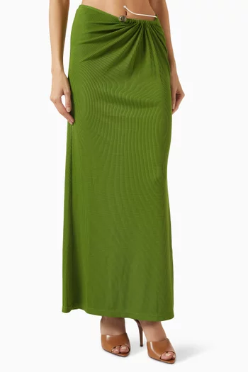 Crystal Pin Rib Maxi Skirt