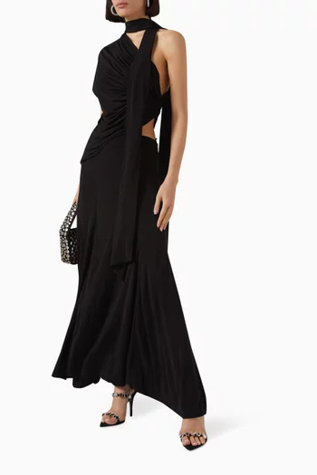 Vienna Scarf Maxi Dress in Jersey