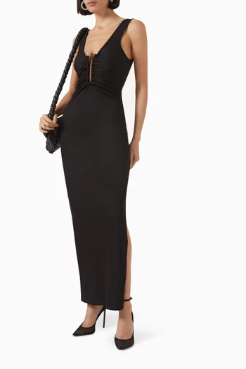 Crystal Pin Tank Maxi Dress in Jersey