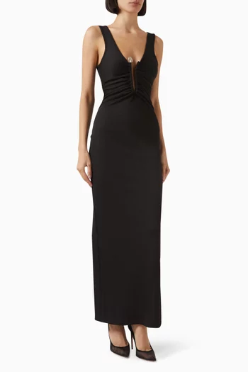 Crystal Pin Tank Maxi Dress in Jersey