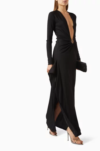 Mineral Stone Cascade Maxi Dress in Jersey