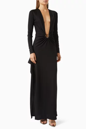 Mineral Stone Cascade Maxi Dress in Jersey