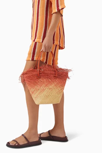 Baby Ombre Basket Bag in Toquilla Straw