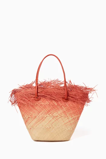 Baby Ombre Basket Bag in Toquilla Straw