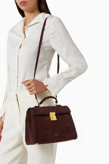 The Midi Paris Top-handle Bag in Suede