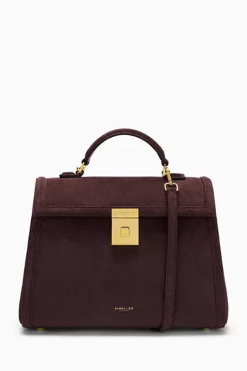 The Midi Paris Top-handle Bag in Suede