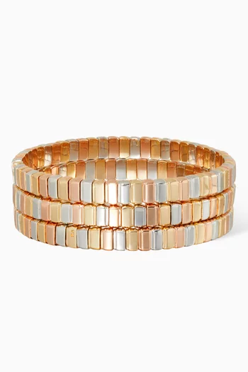 The Well Done Bracelet Stack in Brass