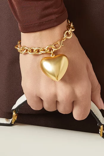 The Puffy Heart Bracelet in Gold-plated Brass
