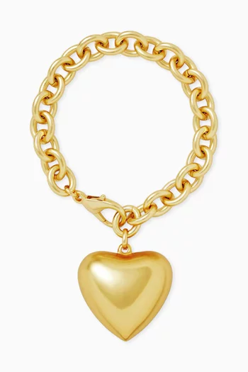 The Puffy Heart Bracelet in Gold-plated Brass