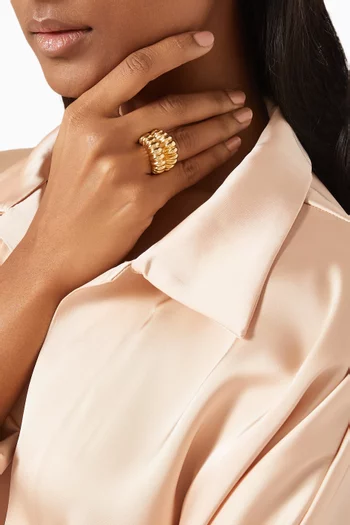 Tiki Ring in Gold-plated Metal